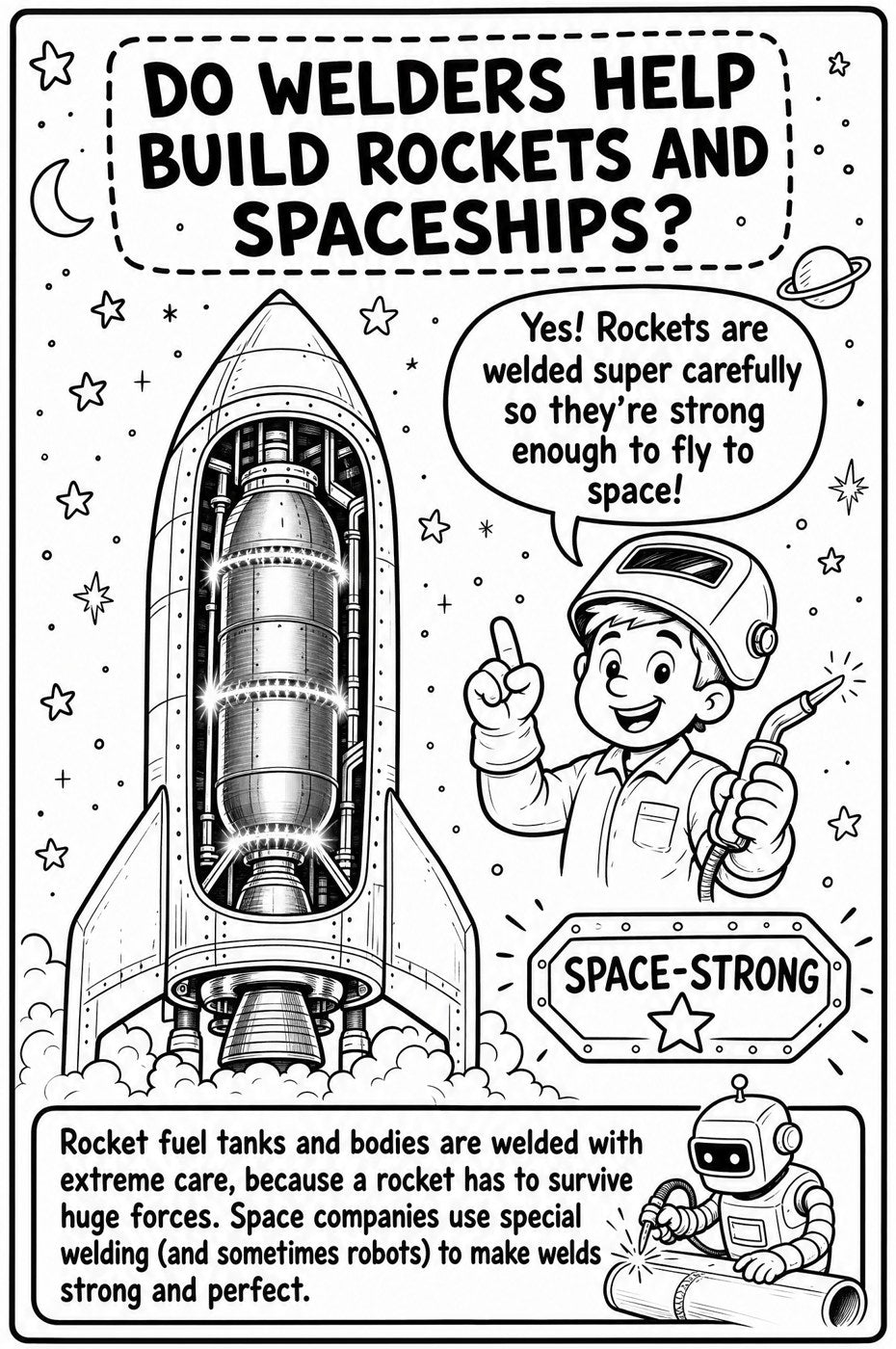 Inside page: Do welders help build rockets and spaceships?